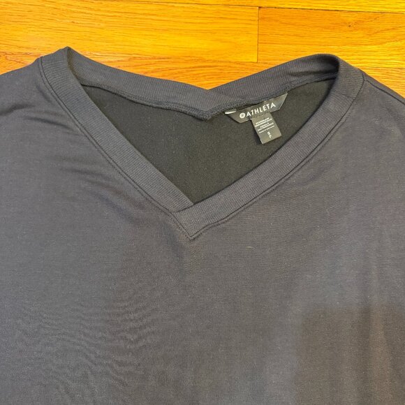 Athleta Coaster Luxe V-Neck Sweatshirt in Black - Size Small NWT - Picture 3 of 8